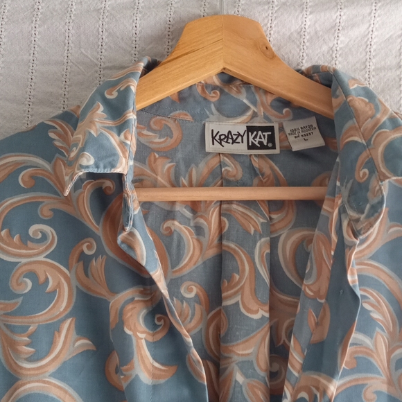 Vintage Krazy Kat Paisley Print Tunic Tops - Picture 2 of 4